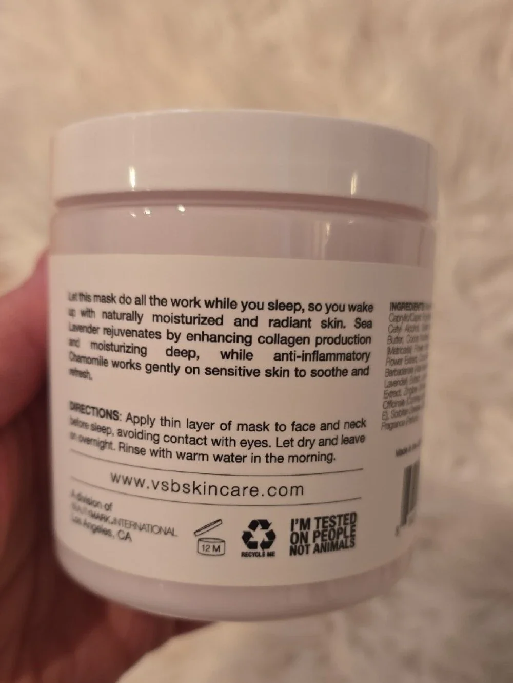 Sea Lavender Chamomile Overnight Hydration Sleep Mask - Lavender